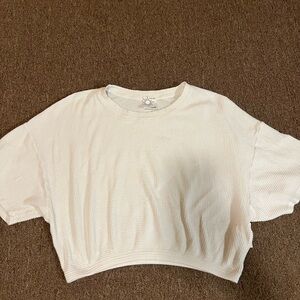 Aerie Off-White Waffle Knit Top